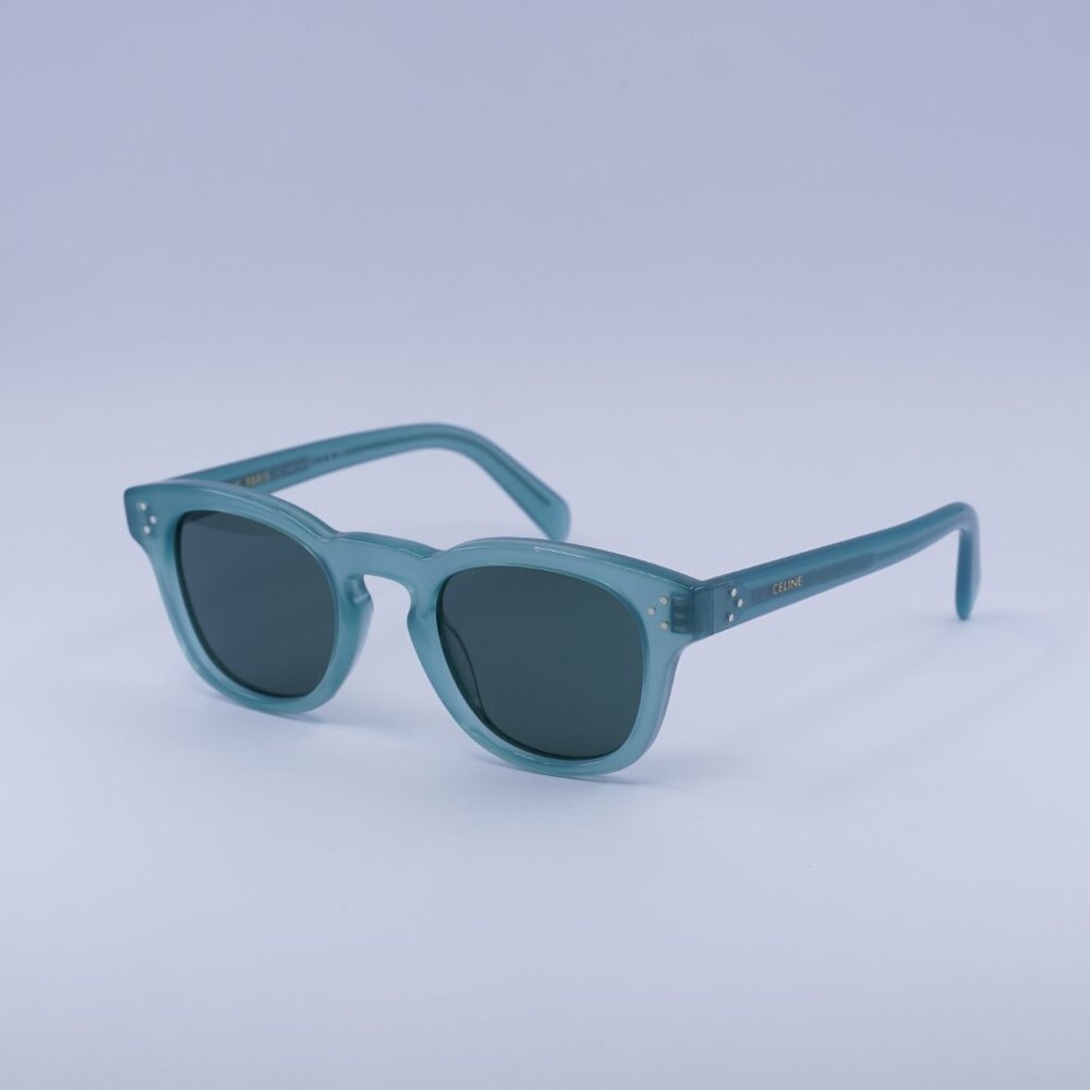 🕶️ New Celine CL40233I 93N Sunglasses - Lime Transparent Frame, Green Lenses - Picture 3 of 9